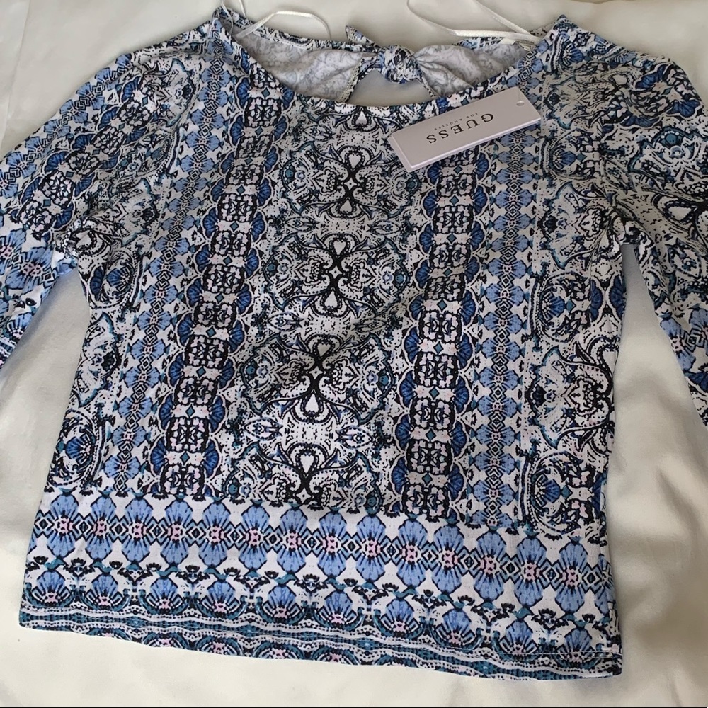 Open back mid sleeve guess cotton tshirt xs